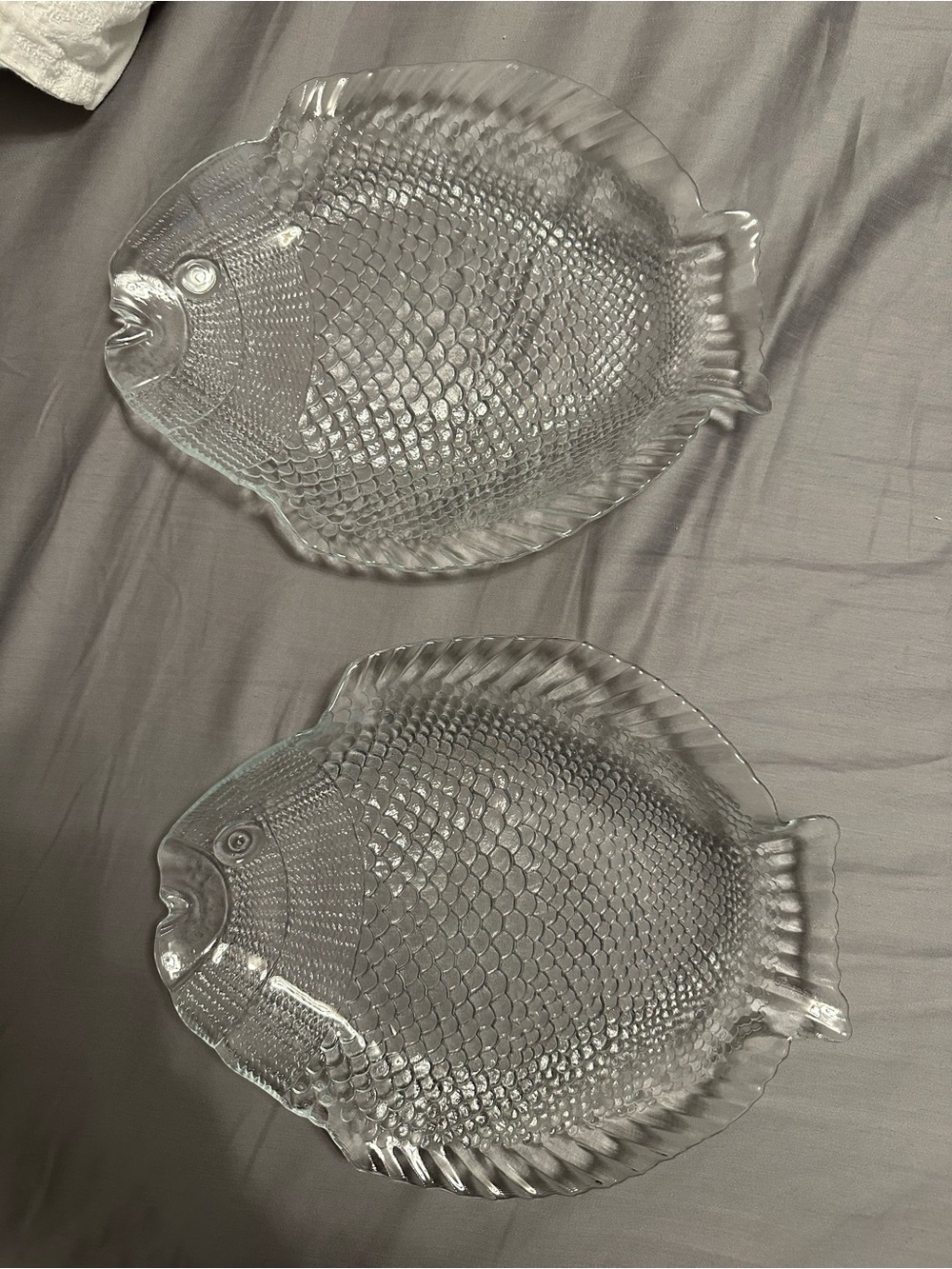 Clear Fish-Shaped Glass Serving Platter - Decorative Tableware